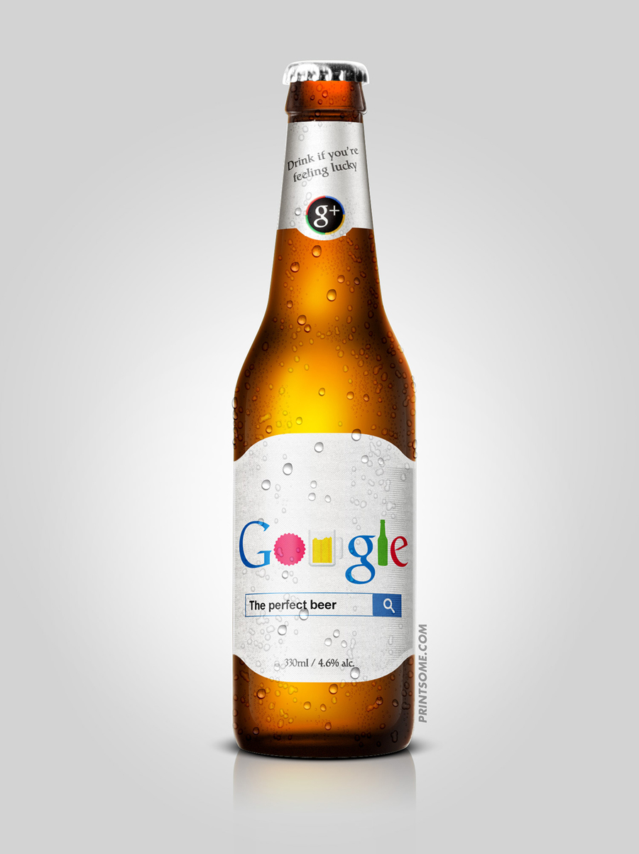 Google, beer bottles