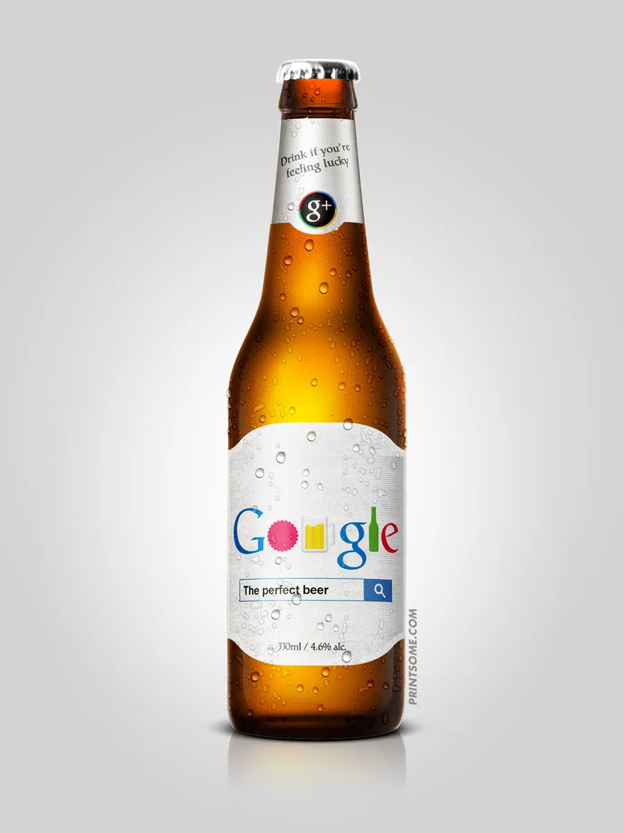 Google, beer bottles