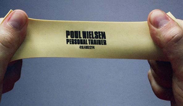 Rubber band can act as cheap business cards and it huge range of options in size.