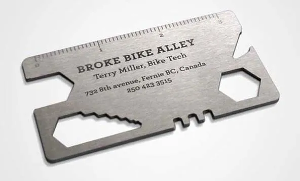 Own business card as a tool has unique style to it. Metal printing can be cost effective when tool is used for years.