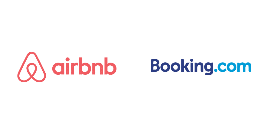 Design created by Printsome for the creative exercise Brand Colour Swap. Airbnb VS Booking.com