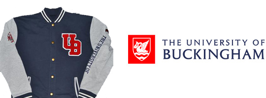 Universities Merchandise: Buckingham. Little uni's have smaller stock of products on stand by.