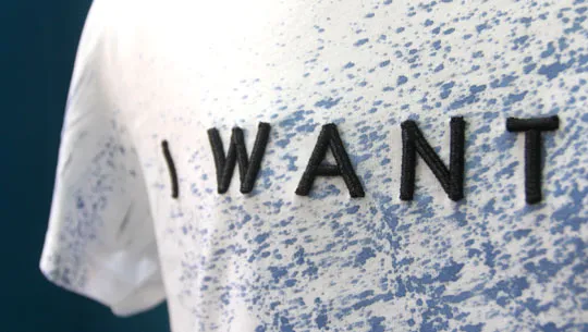 Personalised volumetric threads letters for I Want
