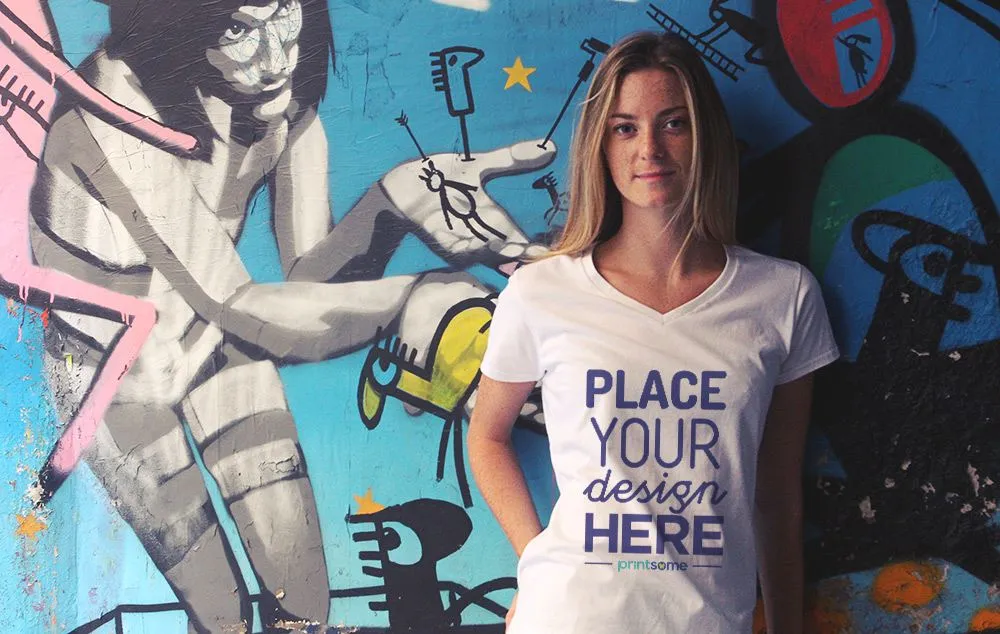 t-shirt templates, printsome, female mockup