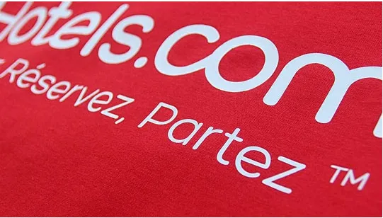 Promotional T-shirts printed for Hotels.com to be used as a giveaway in different events