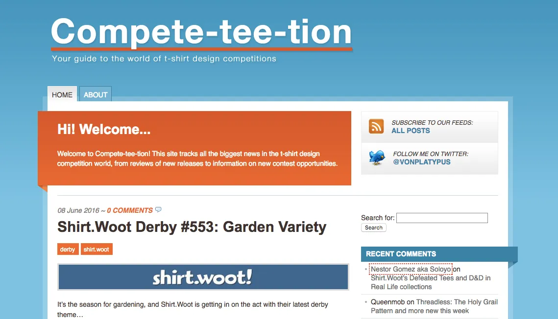 T-shirt competitions platform for designers to showcase their skills and gain insights.