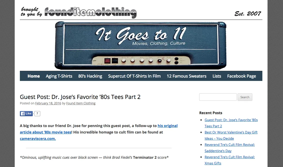 Found Item Clothing T-shirt blog featuring pop culture, nostalgia and design related topics that inspire designers