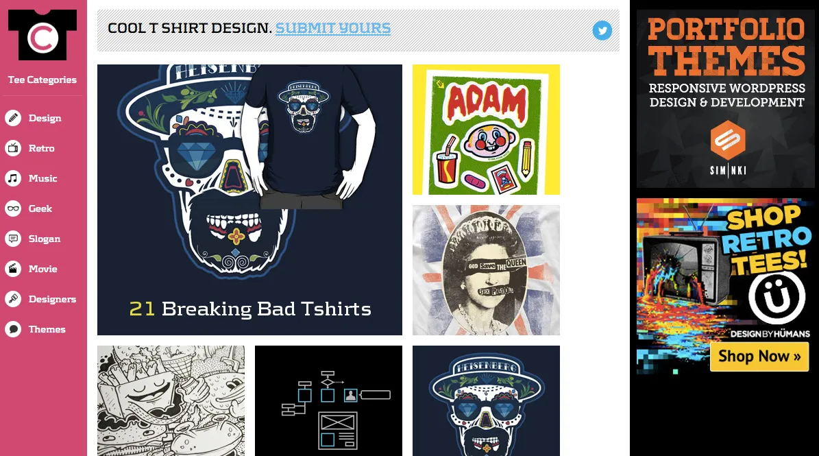 Cool design showcase blog focusing on designers creative projects and inspiration from the design field.