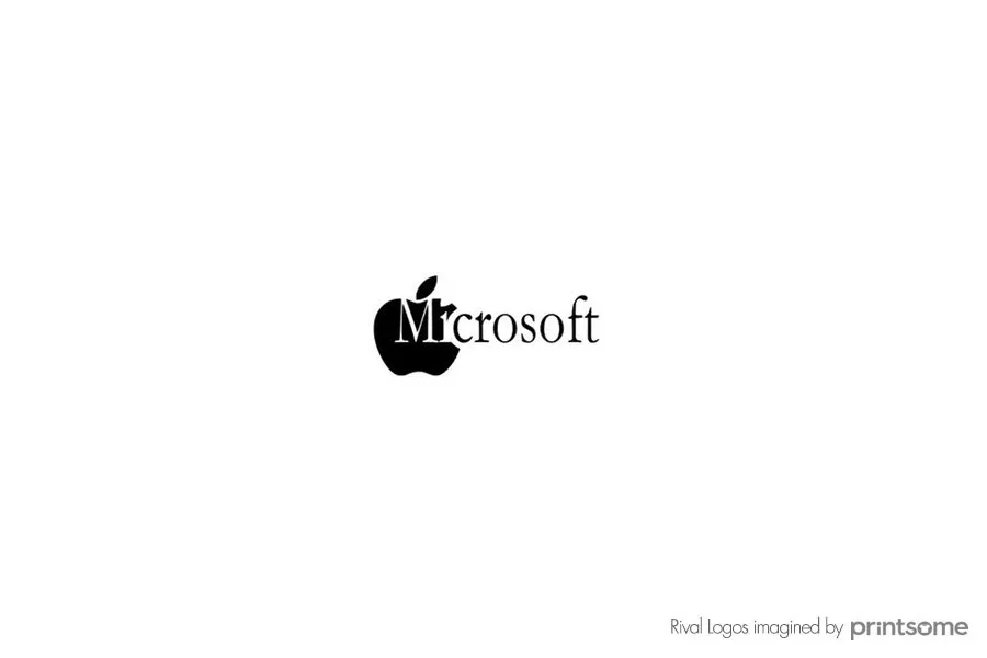 Microsoft apple swapped logo