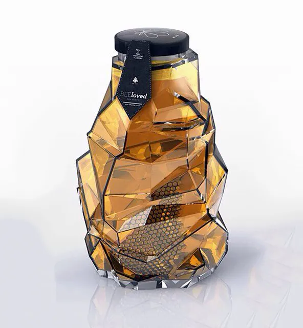 Bee Loved bottle design, 25 Amazing Bottle Packaging Design examples, packaging design, packaging design inspiration, design inspiration, cool bottles, vodka bottles, spirits bottles, gin bottle design, vodka bottle design, best bottle designs, product design, graphic design, t shirt printing UK, screen printing UK, screen printing onto bottles, how to create a cool bottle label, Printsome blog, russian bottle designs