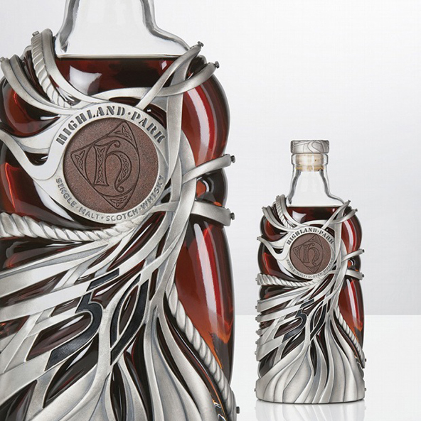 Highland Park bottle design, 25 Amazing Bottle Packaging Design examples, packaging design, packaging design inspiration, design inspiration, cool bottles, vodka bottles, spirits bottles, gin bottle design, vodka bottle design, best bottle designs, product design, graphic design, t shirt printing UK, screen printing UK, screen printing onto bottles, how to create a cool bottle label, Printsome blog, russian bottle designs