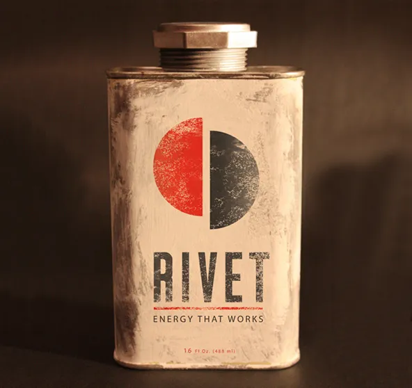 Rivet, 25 Amazing Bottle Packaging Design examples, packaging design, packaging design inspiration, design inspiration, cool bottles, vodka bottles, spirits bottles, gin bottle design, vodka bottle design, best bottle designs, product design, graphic design, t shirt printing UK, screen printing UK, screen printing onto bottles, how to create a cool bottle label, Printsome blog, russian bottle designs