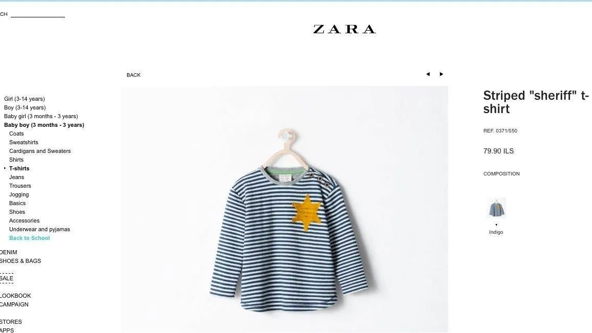 controversial t-shirts, zara sheriff/concentration camp uniform
