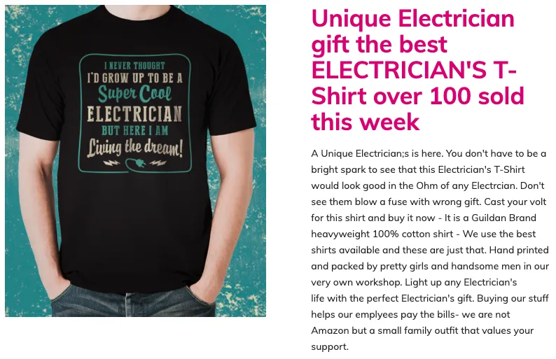 Electrician T-shirt by Blackland Media