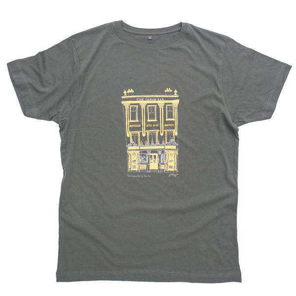 the crown bar, grey t-shirt, belfast