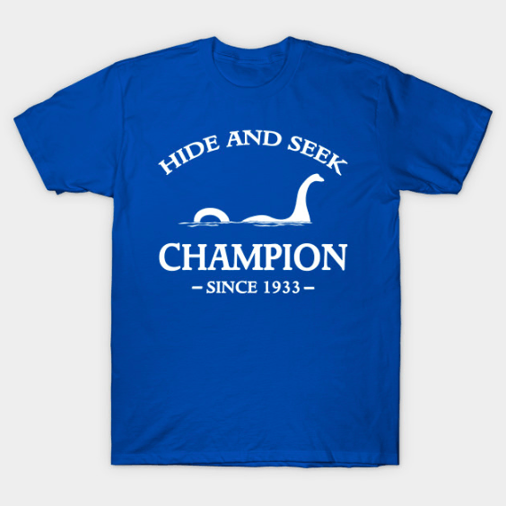 custom t-shirts uk, nessie, hide and seek champion