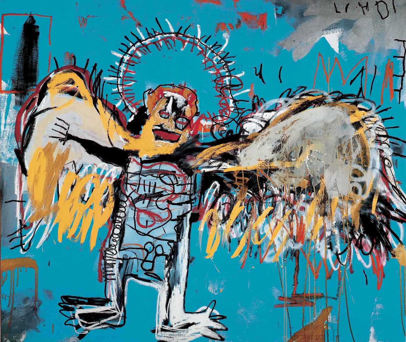 Jean Michel Basquiat, fallen angel, street art