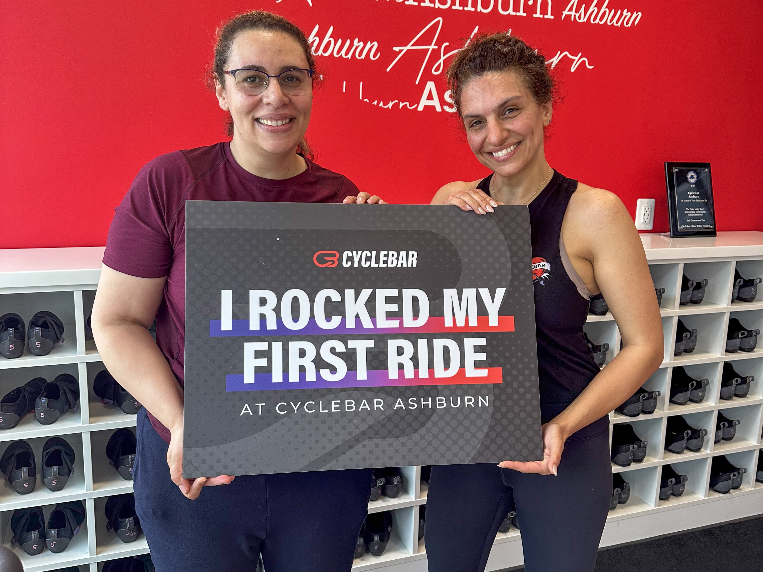 A first-time rider at CycleBar Ashburn