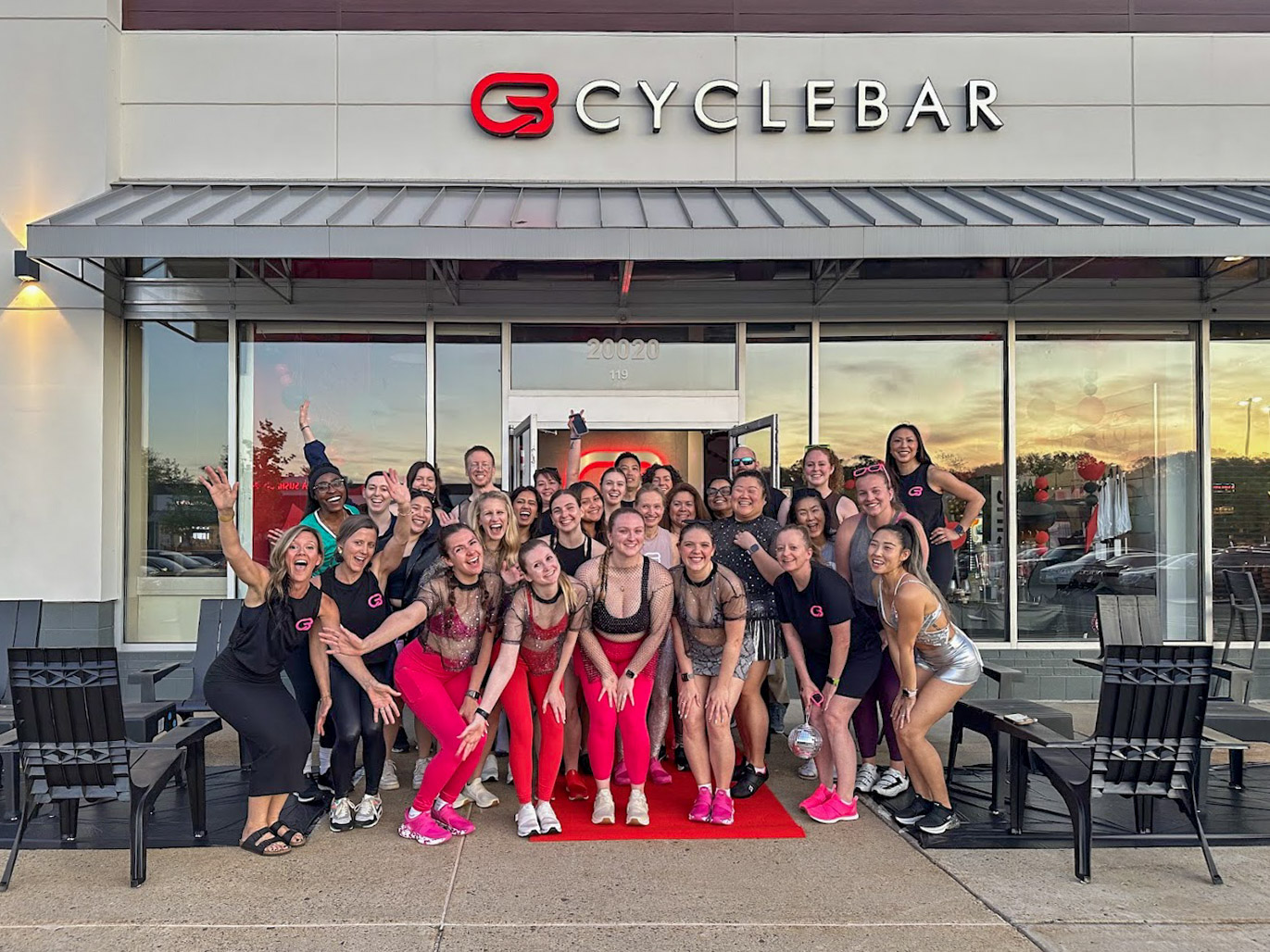 A group of riders after a CycleBar Ashburn class