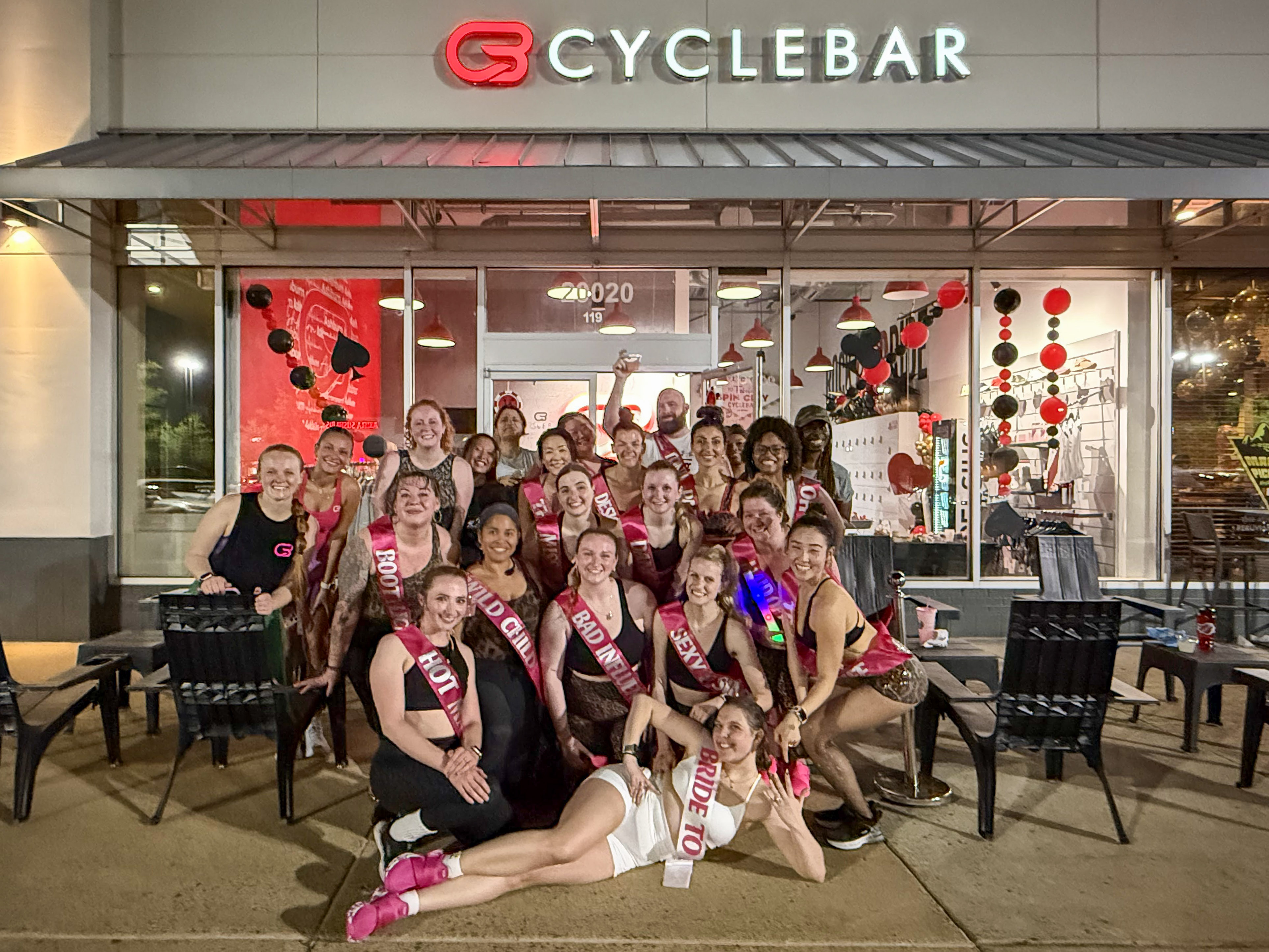 A bachelorette private ride picture after class