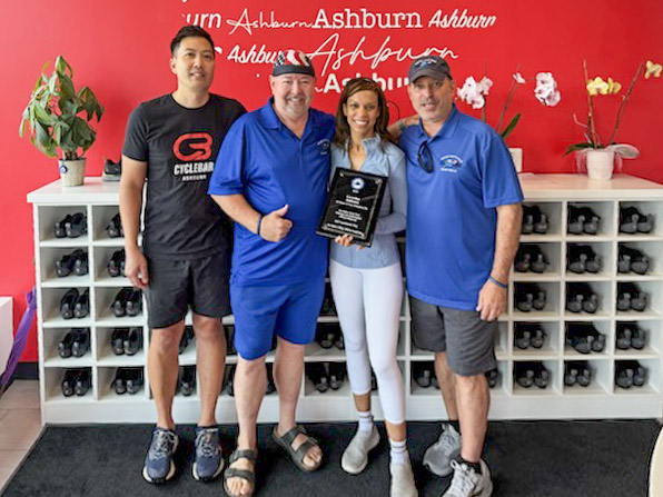 A CycleGives ride for the Police Unity Tourr at CycleBar Ashburn