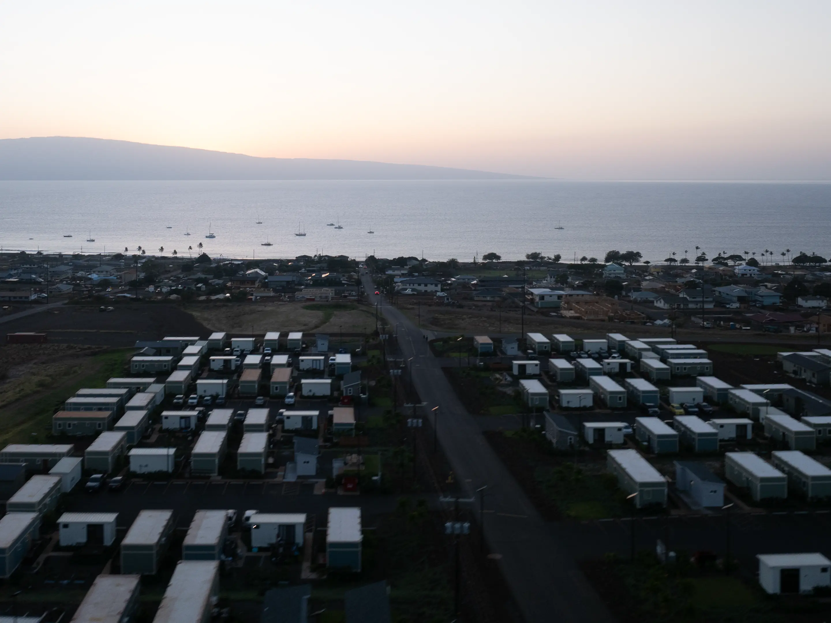 Drone Shot Many Units Evening