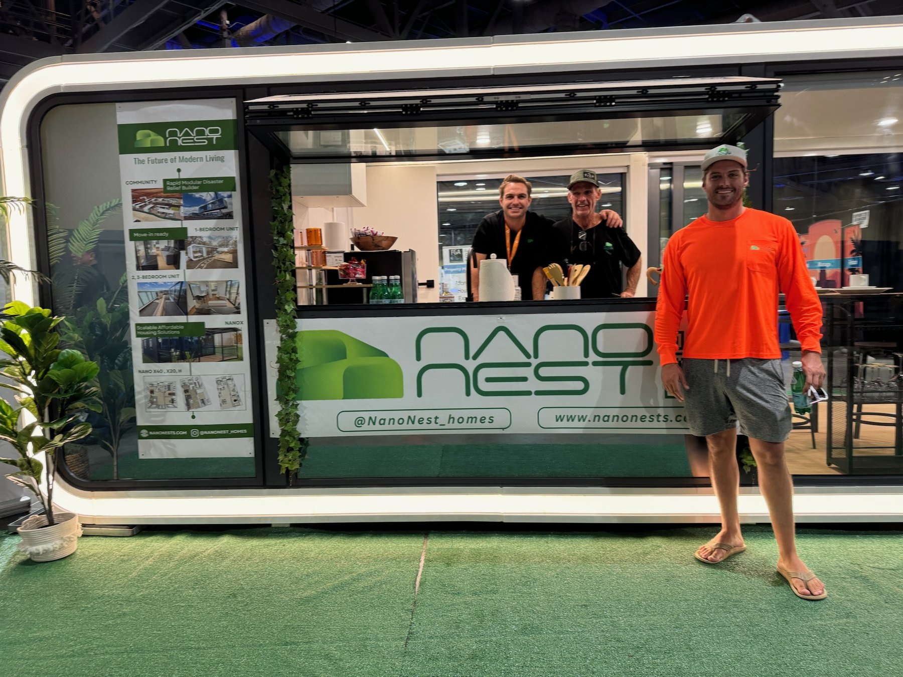 Trade show booth with team