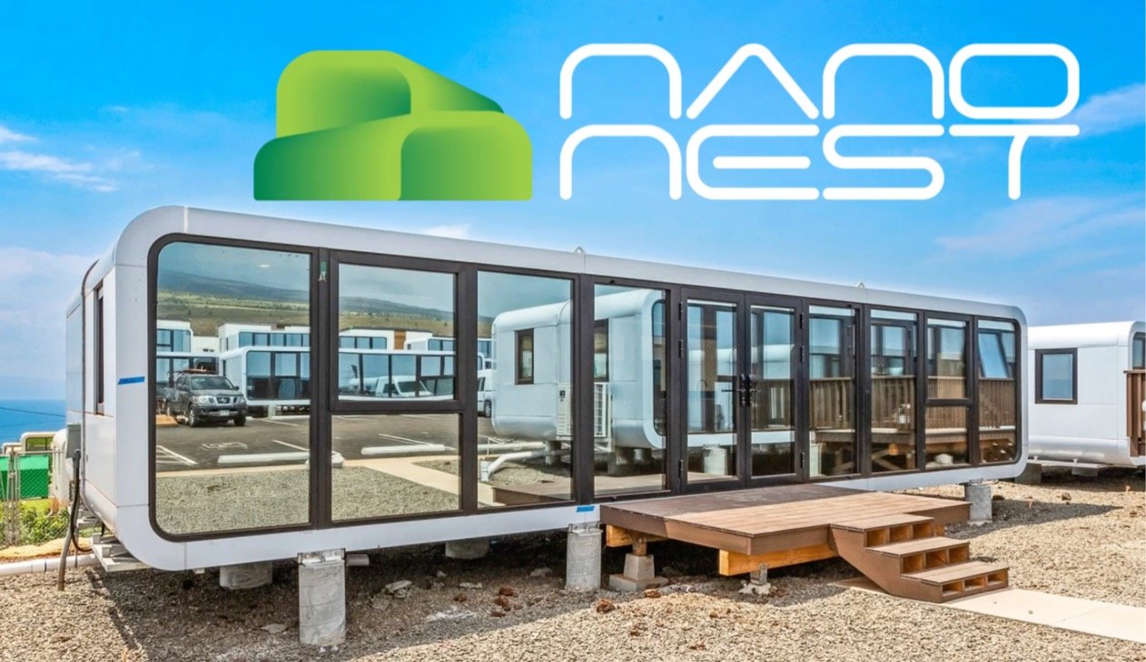 Single NanoNest unit with logo overlay