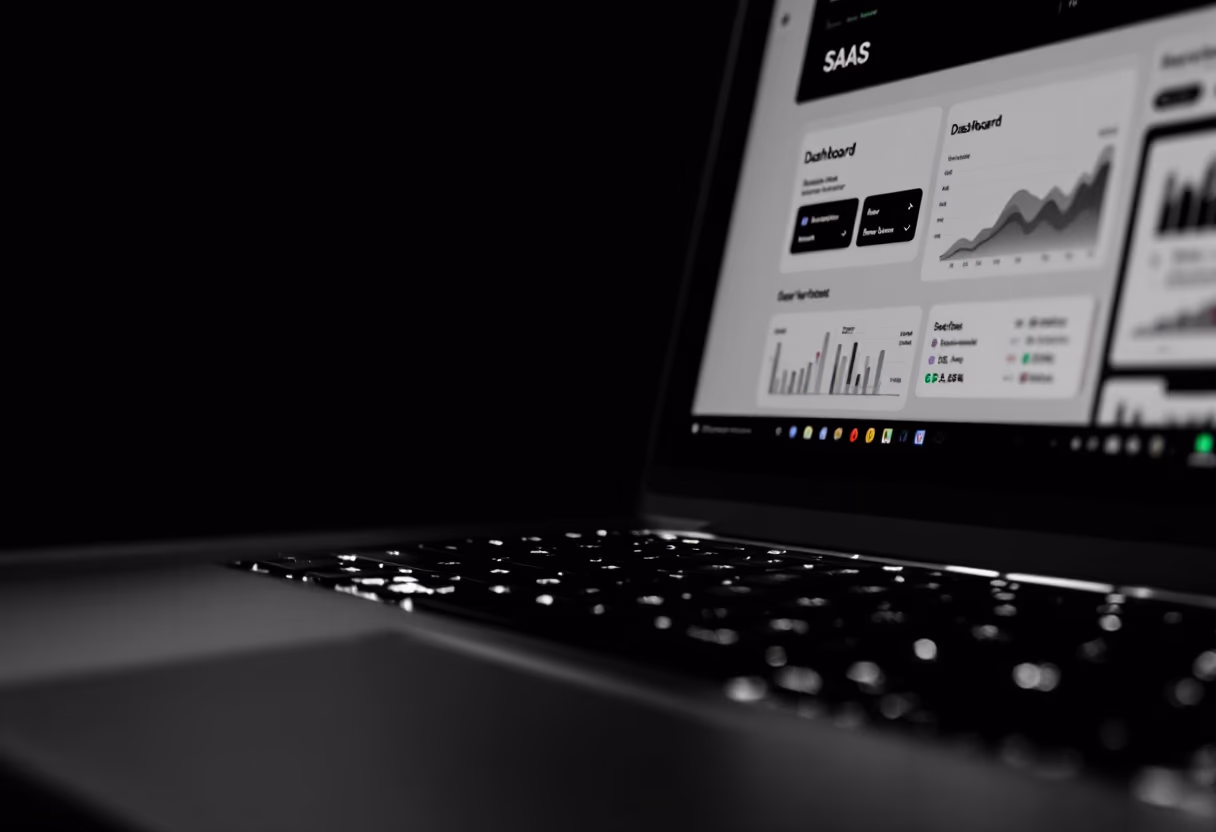 image of a laptop with software interface (for a b2b saas)
