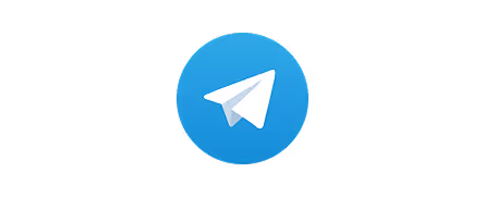 Telegram app icon featuring a white paper plane on a blue circular background.