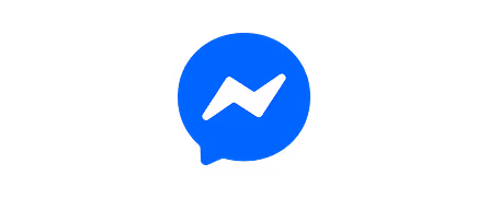 Blue Messenger chat app icon with white lightning bolt symbol.