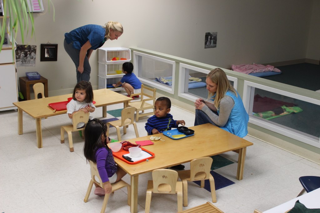 Toddler classroom representative of an infant and toddler Montessori program in Fayetteville, Arkansas