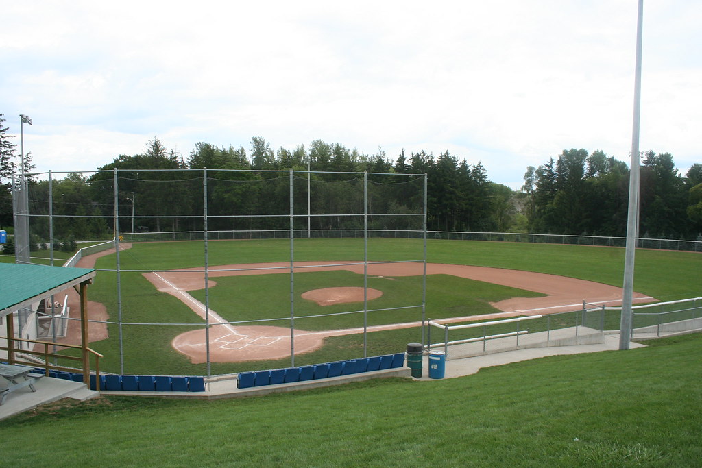 Baseball field at a city park, representative of Phillips Park in Bentonville, Arkansas