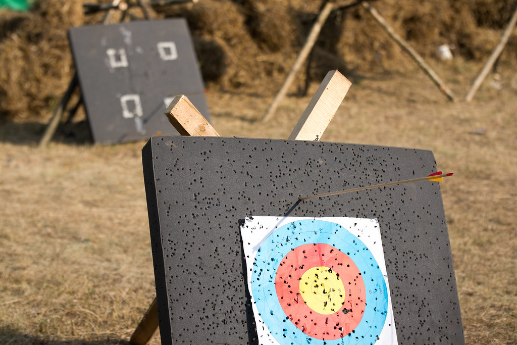 Archery range targets, representative of The Quiver Archery Range in Bentonville, Arkansas