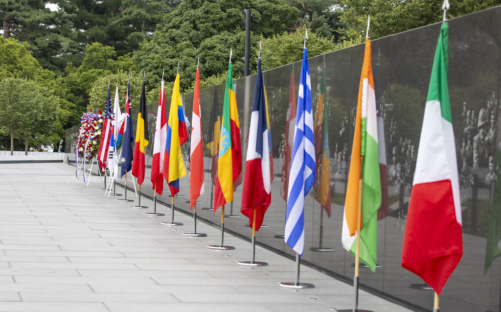 Veterans memorial wall, representative of the Veteran's Memorial in Bella Vista, Arkansas