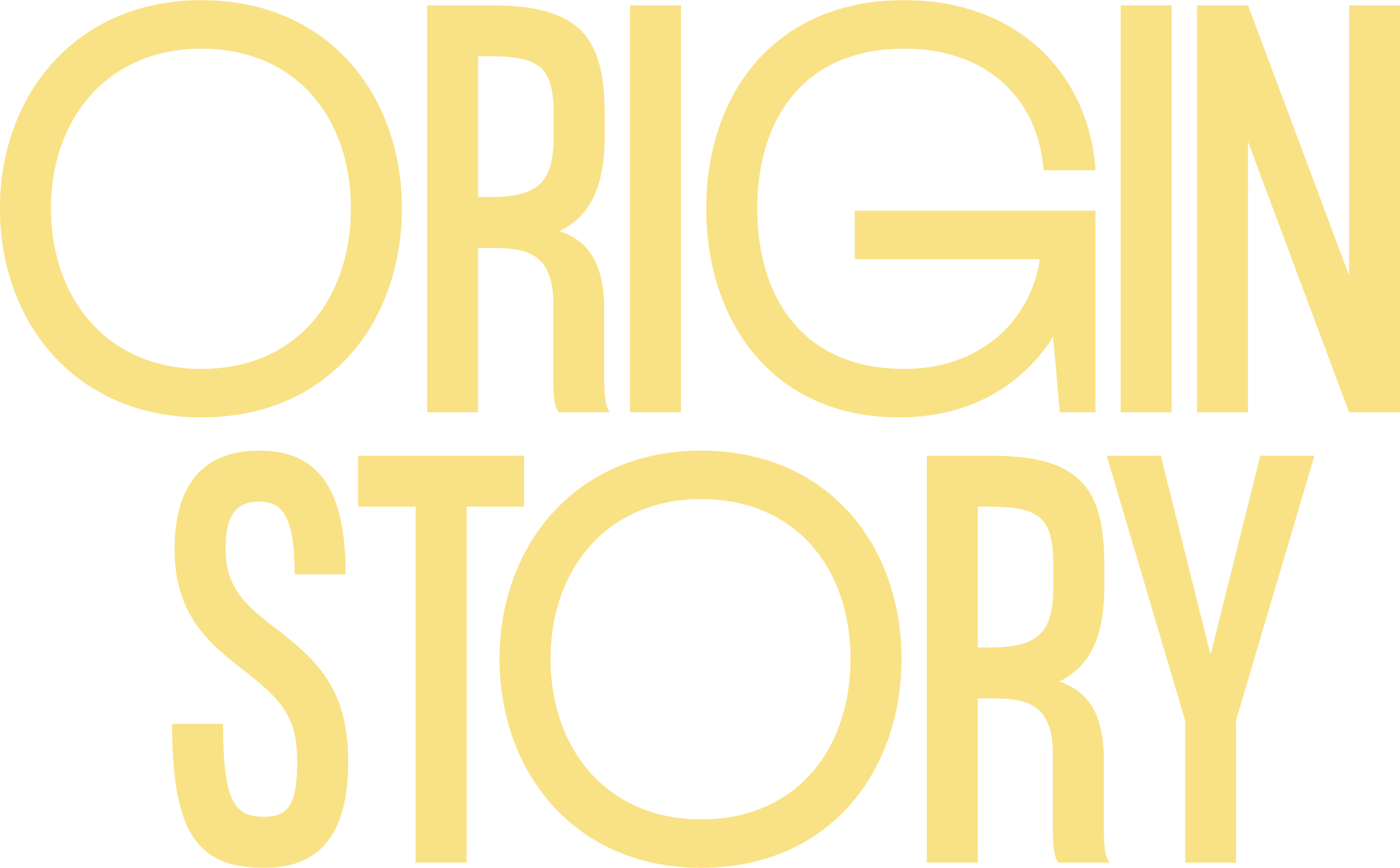 Origin Story logo in bold yellow letters on a black background.
