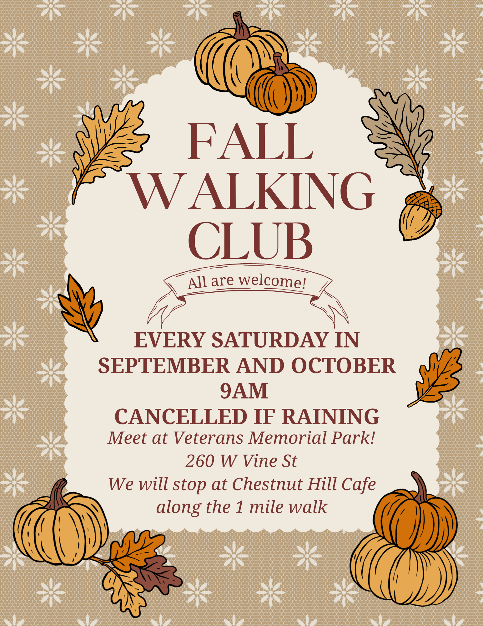 Fall Walking Club Flyer