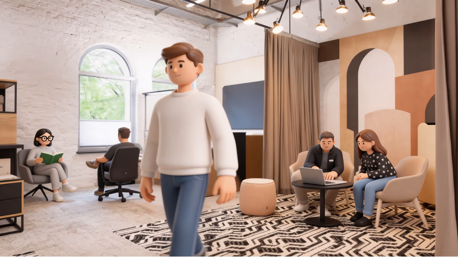 Büro vermieten - Ein moderner coworking spaces im clay-style
