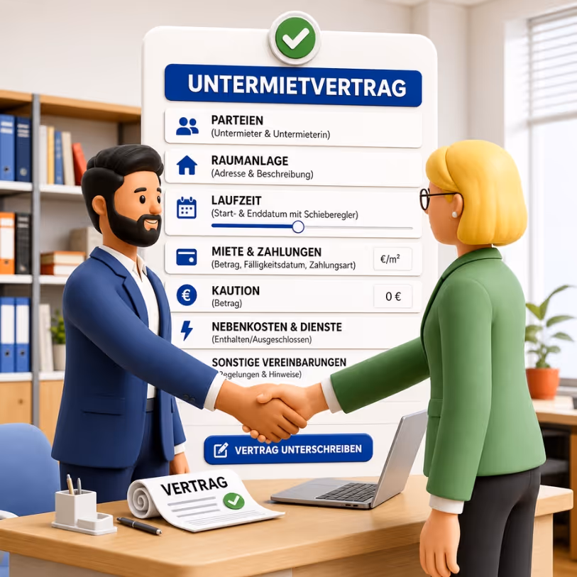 Untermietvertrag im SubOffice-Hub prüfen und digital unterschreiben