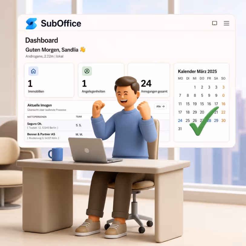 Besichtigungstermine im SubOffice-Hub Kalender planen