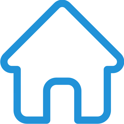 Blaues, einfaches Haus-Symbol.