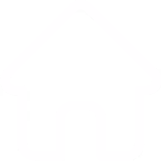 Ein einfaches, weißes Haus-Symbol mit einem spitzen Dach und einer Tür in der Mitte.