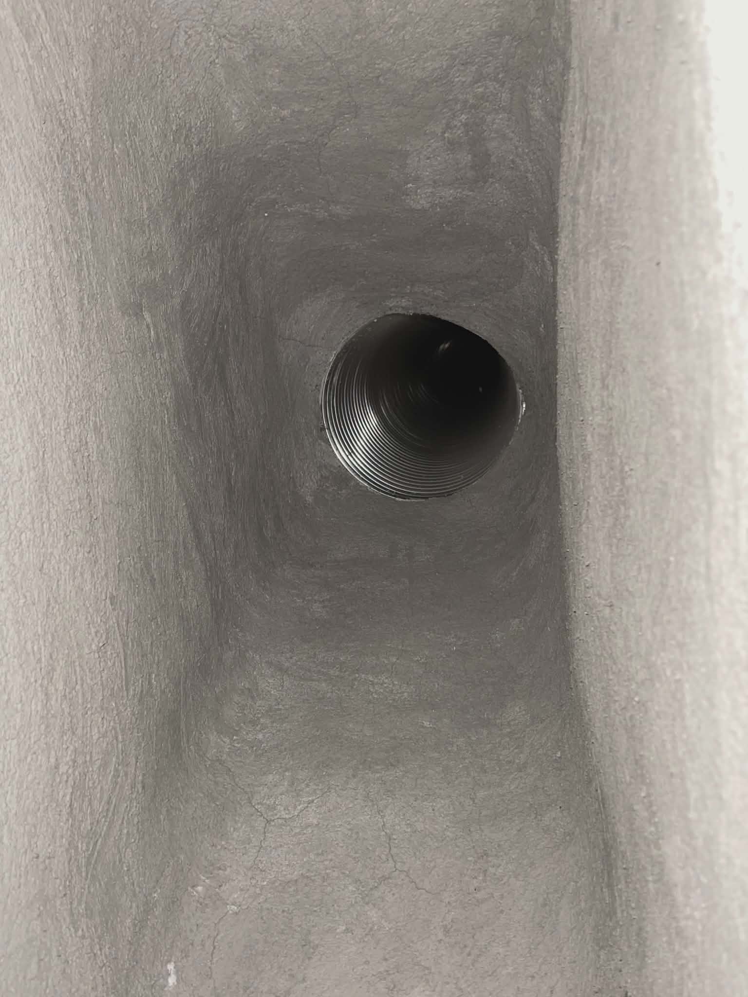 Close up of stainless steel chimney liner