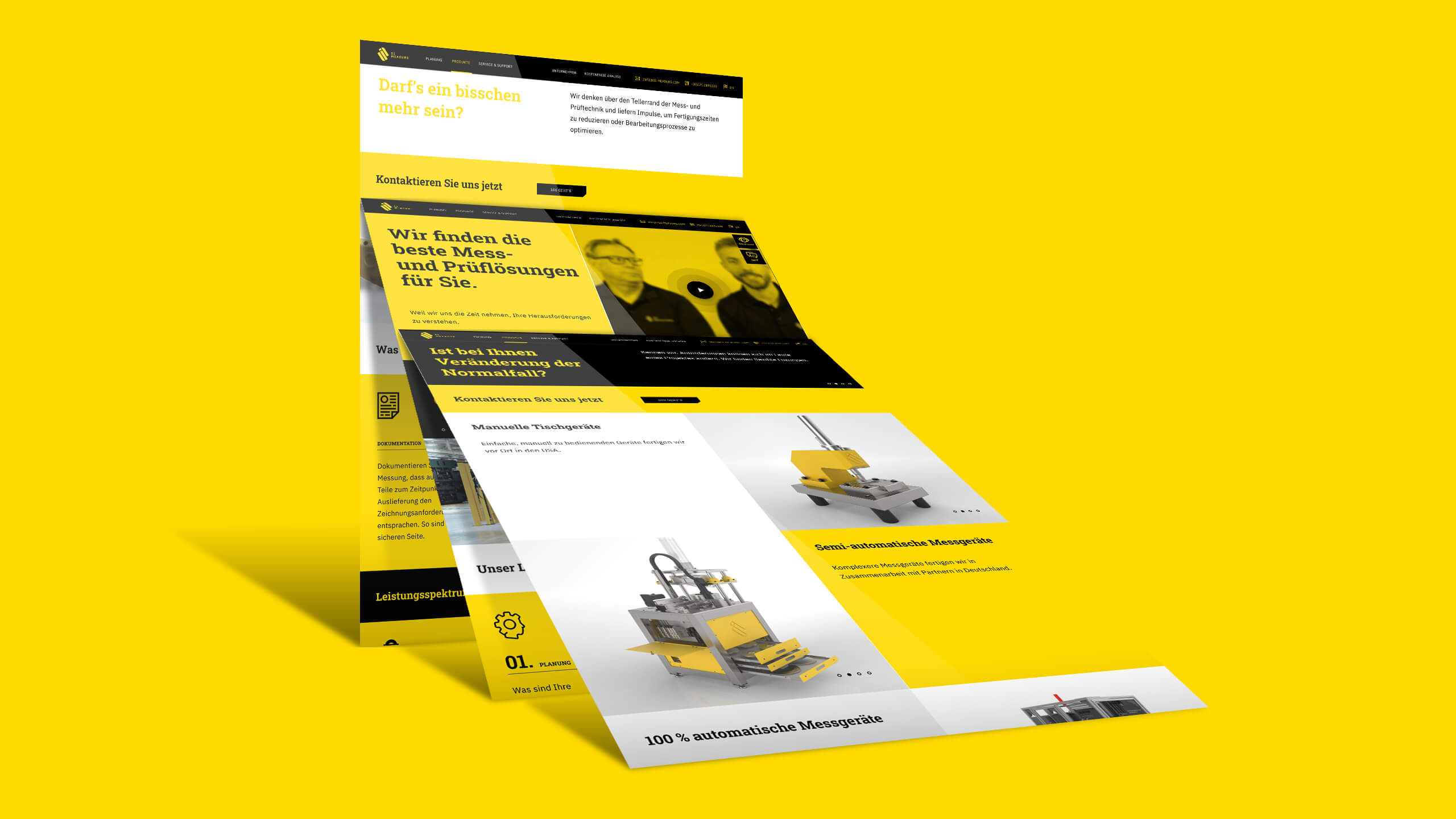Website von SI Measure auf einem Display, Ergebnis der Growth Website
