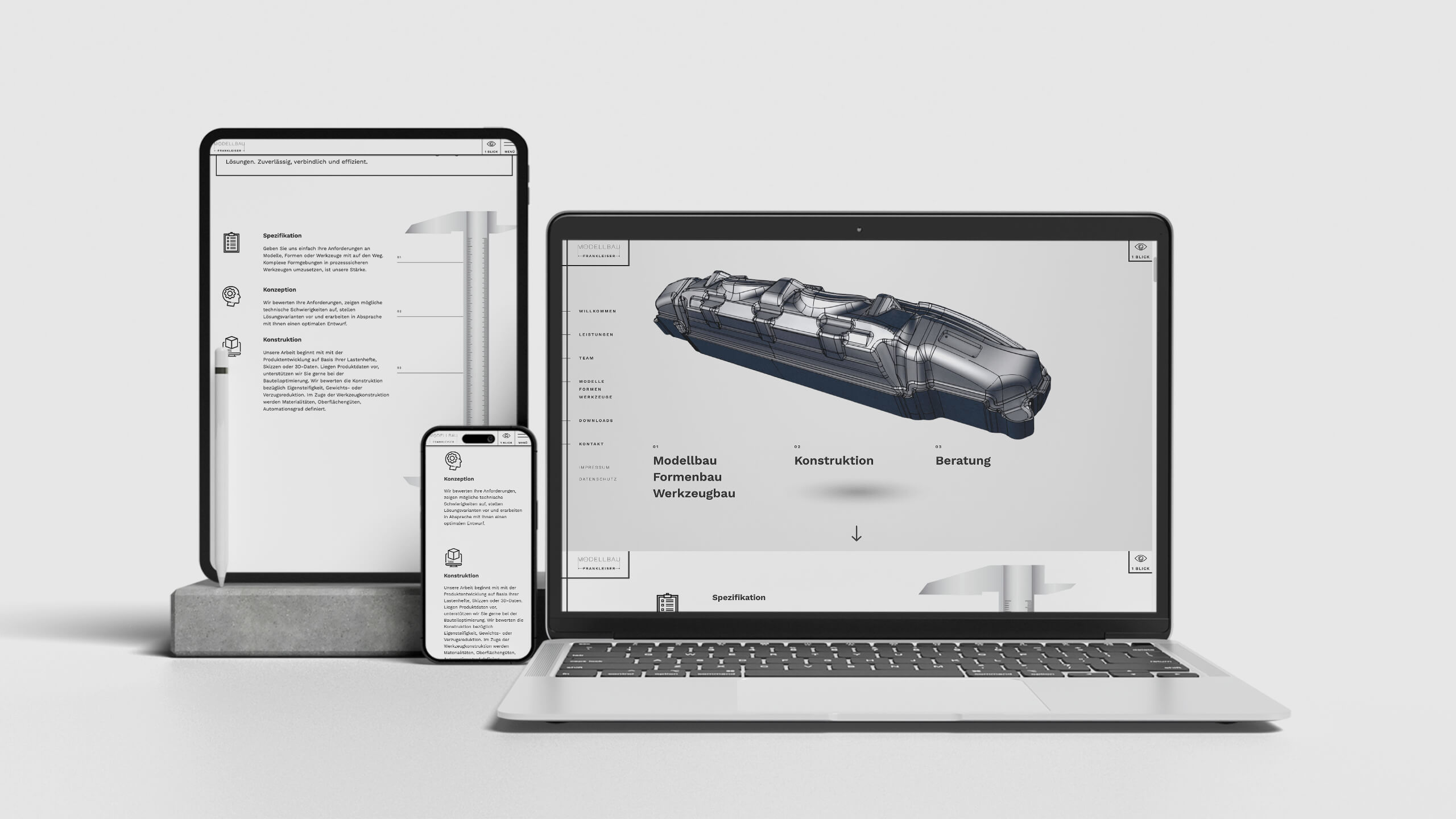 Website von Modellbau Frank Leiser responsiv auf mehreren Geräten