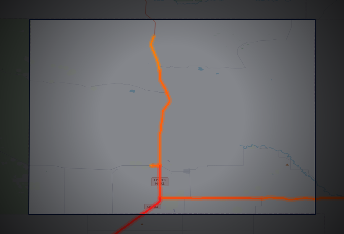 Traffic map of Logan, Nebraska