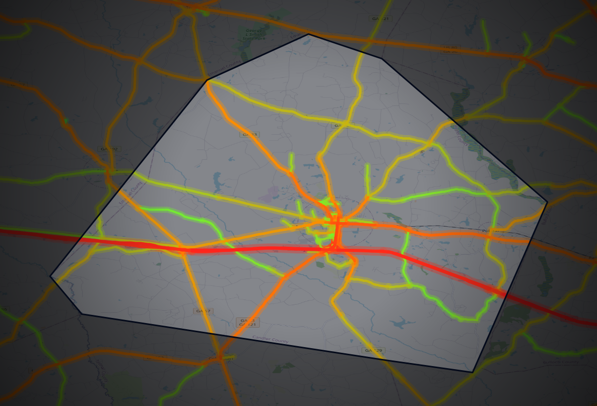 Traffic map of Candler, Georgia