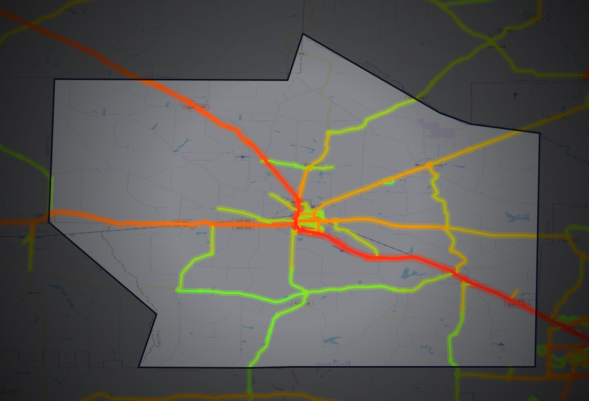 Traffic map of Terrell, Georgia