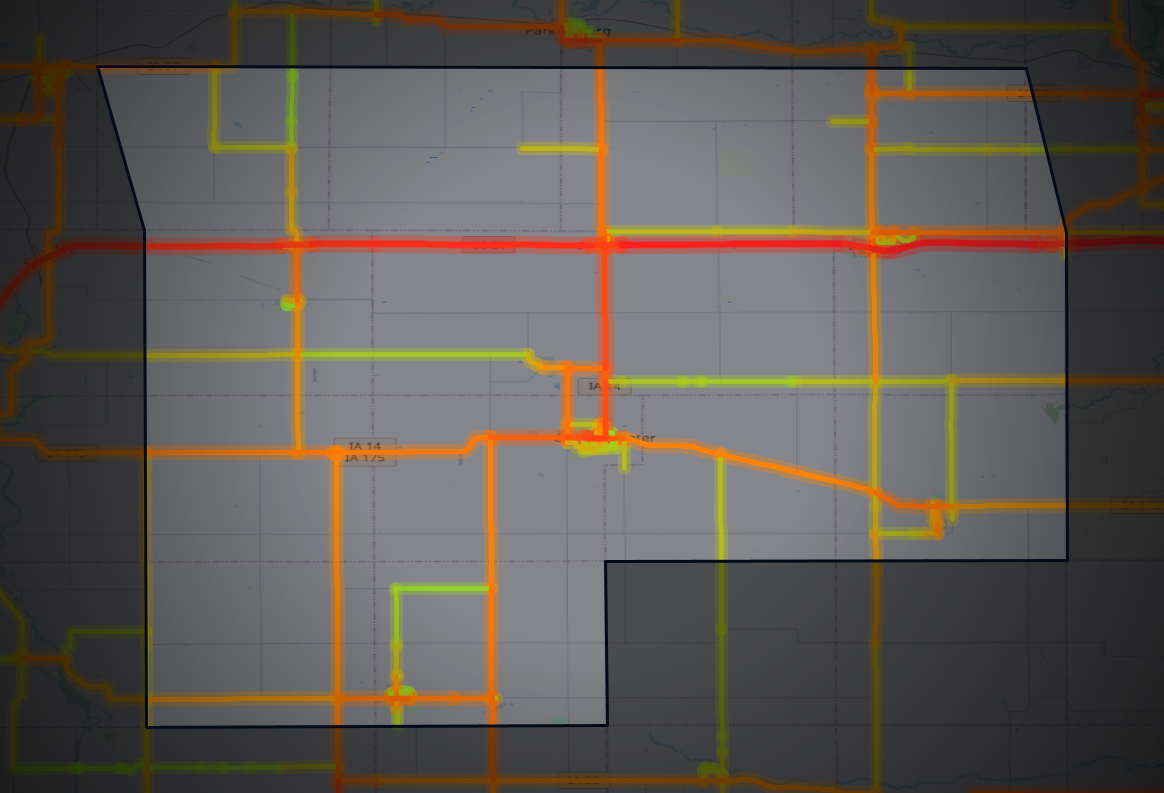 Traffic map of Grundy, Iowa