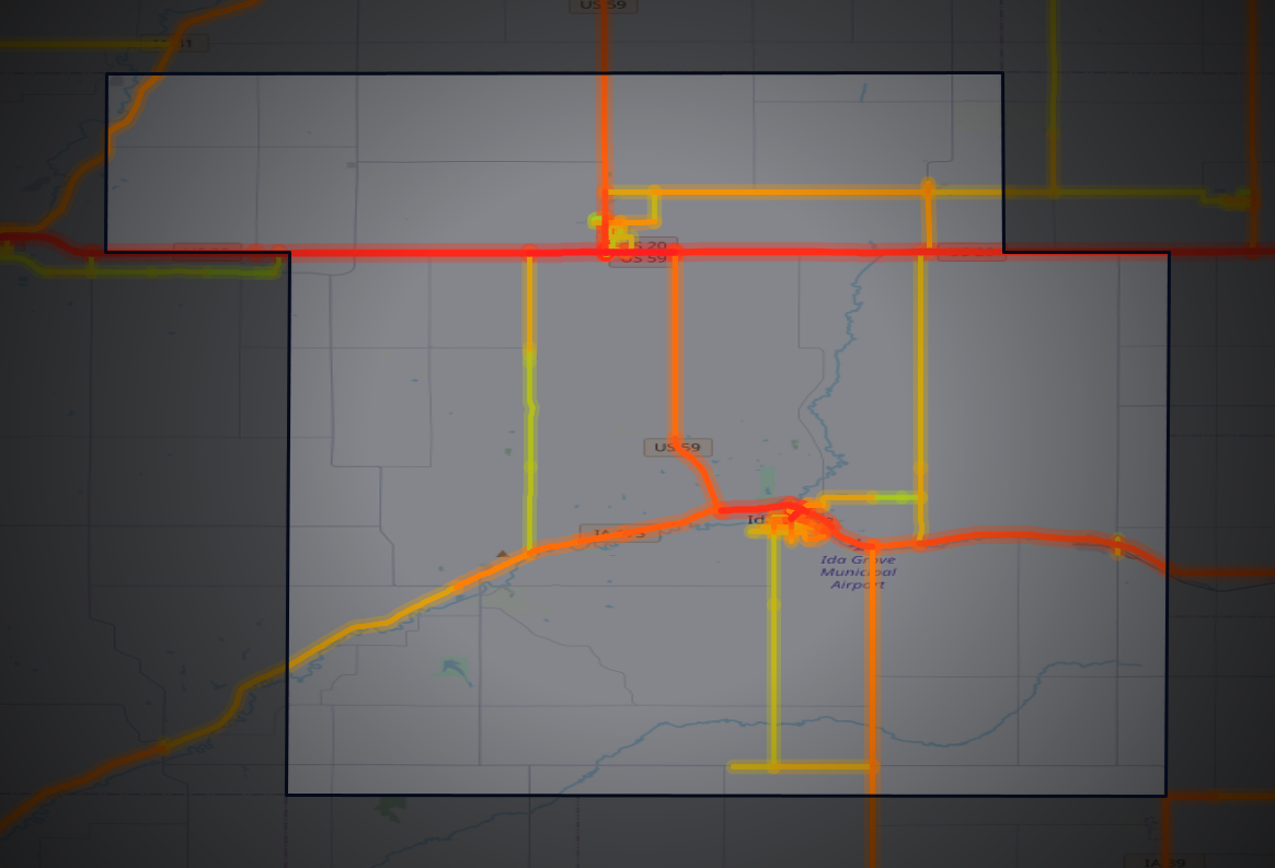 Traffic map of Ida, Iowa